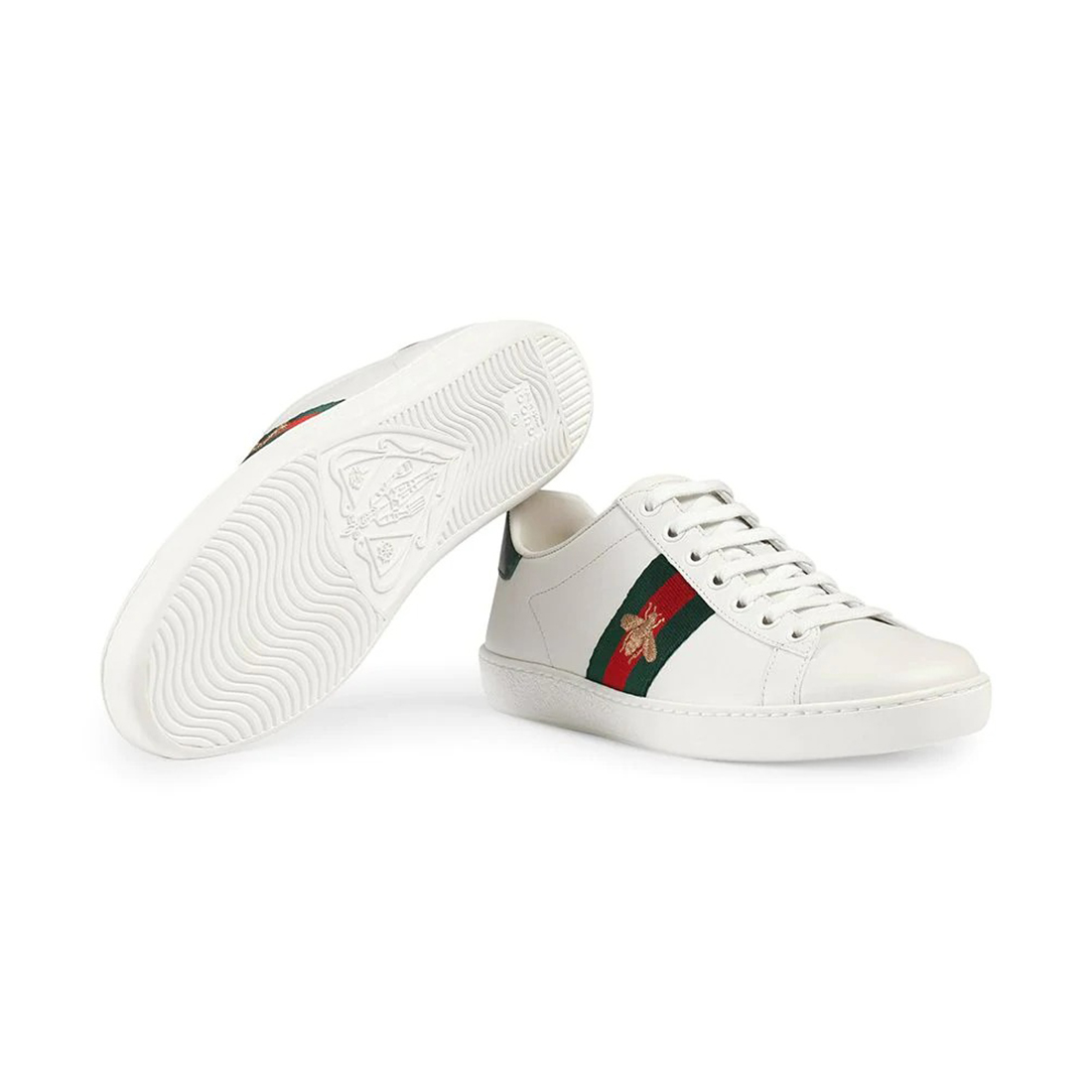 Gucci Ace Watersnake-trimmed Embroidered Sneakers In White - Pk-Kicks