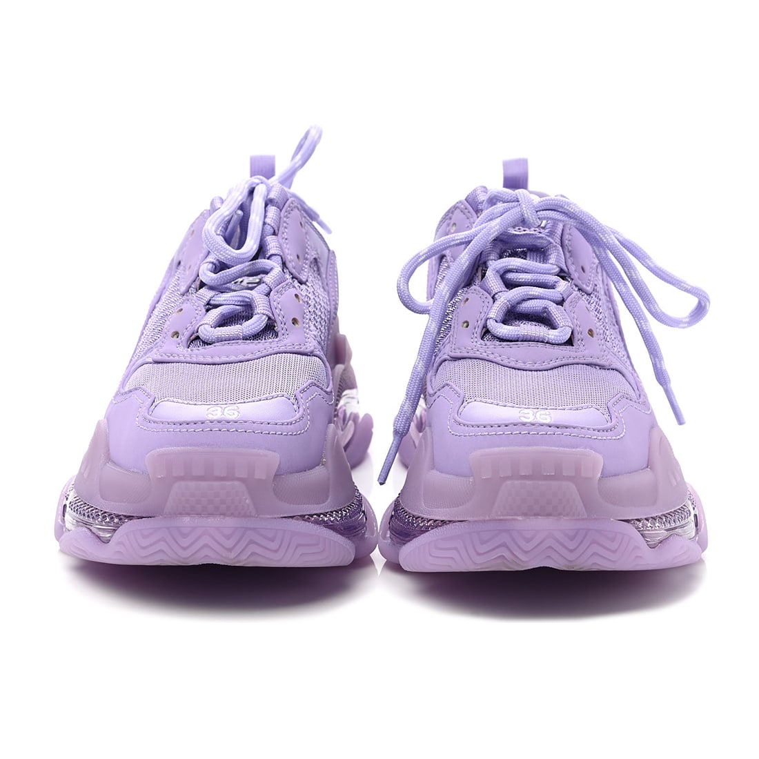Balenciaga Lilac Purple Triple S Clear Sole Chunky Sneakers - Pk-Kicks